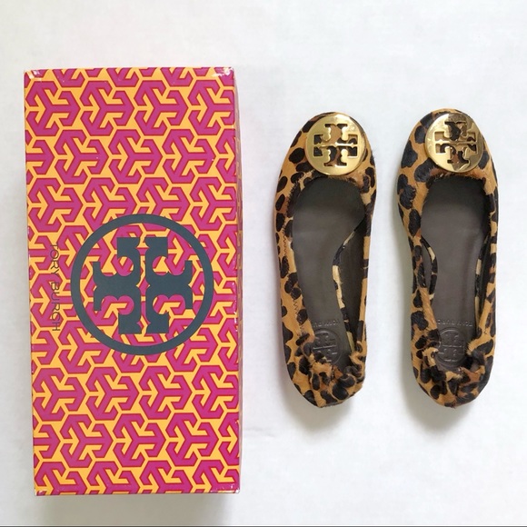 Tory Burch Shoes - NIB Tory Burch Reva Leopard Pony Hair Leather Flat